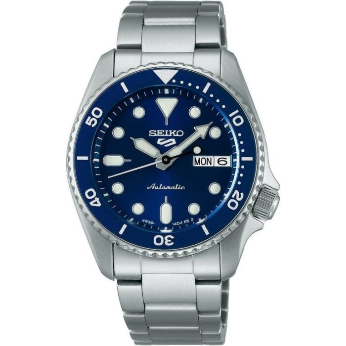 Seiko 5 Sports SKX Street Denim Blue Dial Silver Steel Strap Watch for Men - SRPL77K1 - Image 4